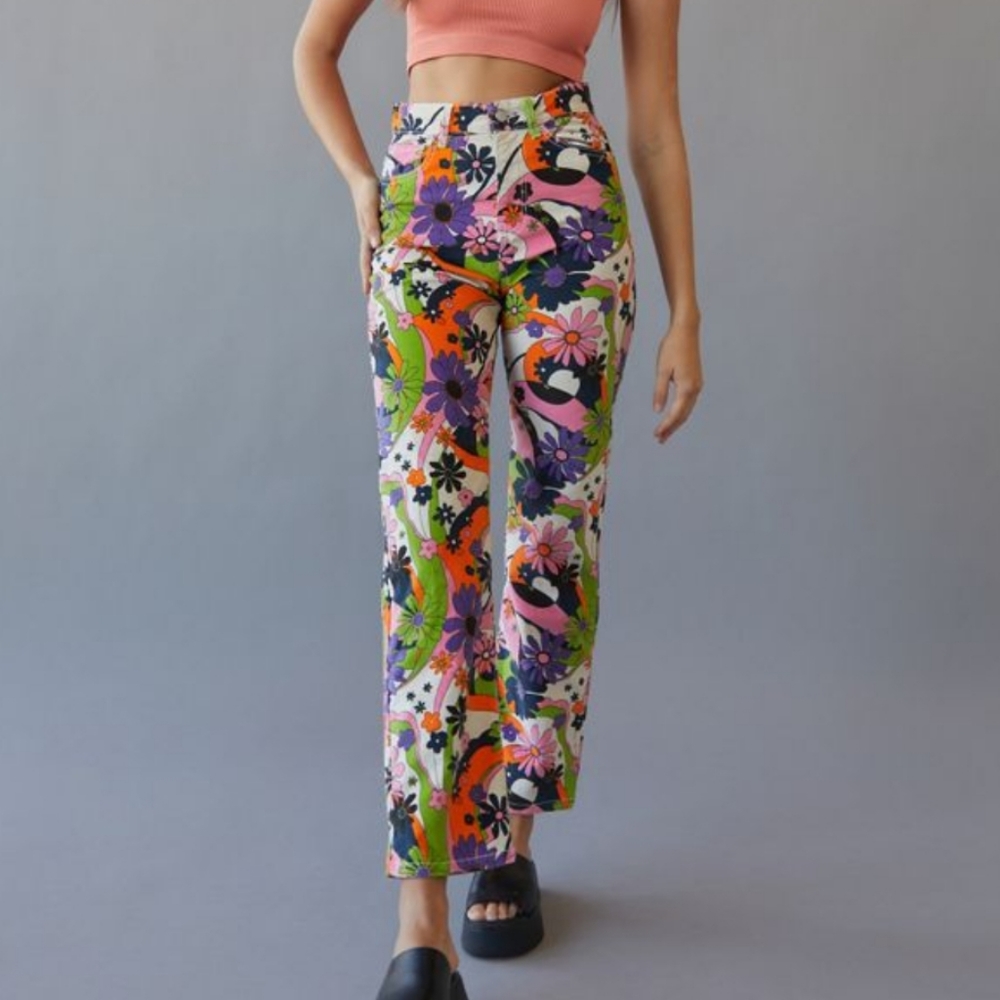Trippy Floral Cowboy Corduroy Pant
